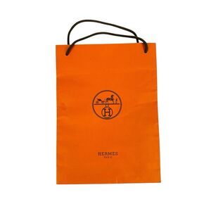 Authentic Hermes Orange Paper Empty Shopping Gift Bag 11" x 8"